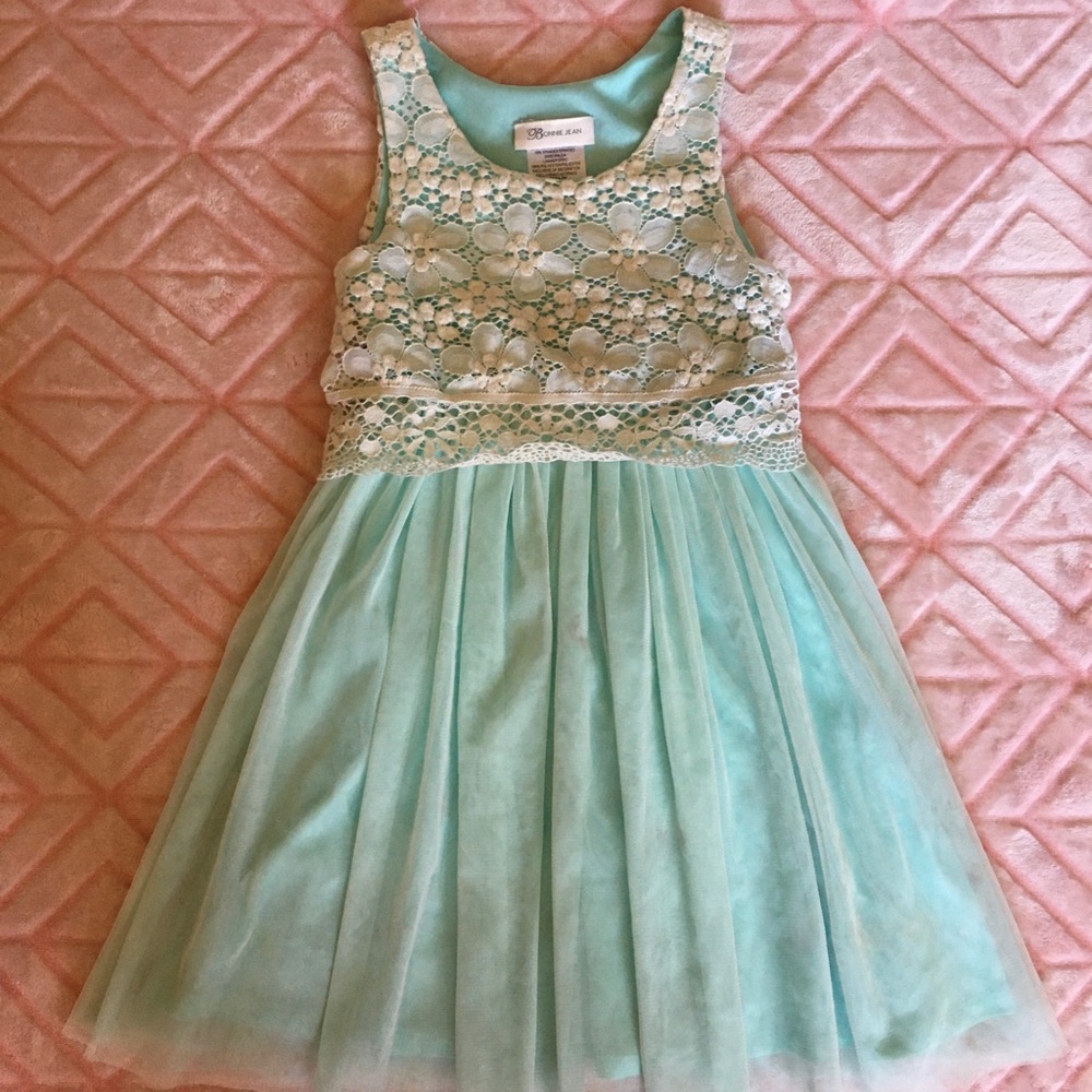 Aqua 6T lace tulle dress